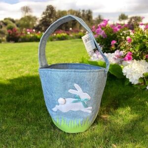 New!! Large Blue Bunny Basket - foldable easy carry